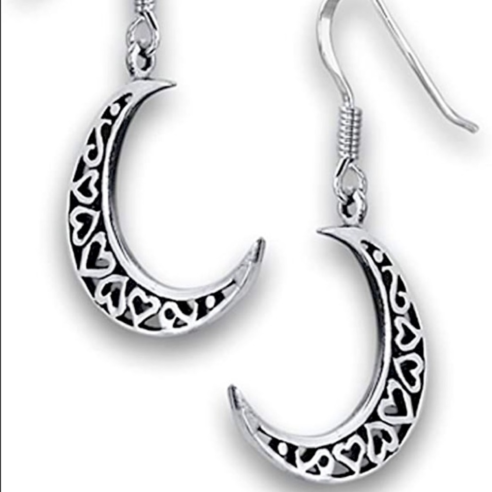 925 Sterling Silver Celtic Crescent Moon Hearts Wiccan